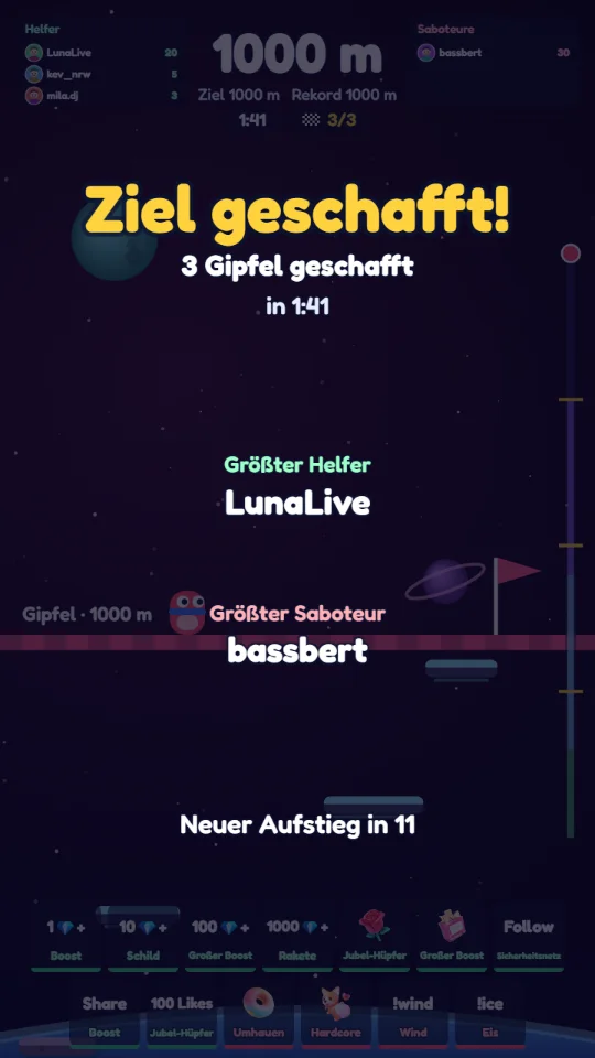 Ziel geschafft: drei Gipfel